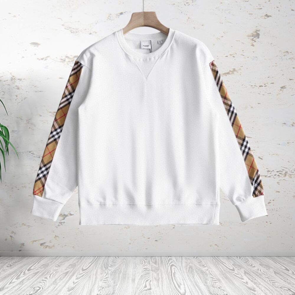 Burberry Check Patchwork Round Neck Long Sleeve